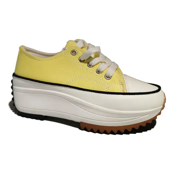 Zapatilla plataforma mujer De Lona Caña Baja