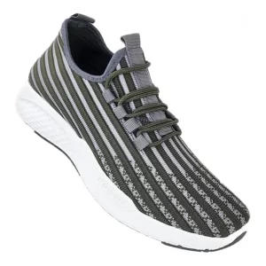 Zapatillas running hombre Deportivas Negro Rayas Verdes 3202