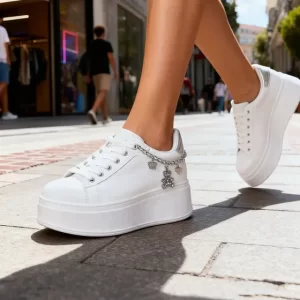 Zapatillas Blancas Mujer De Dama Temporada 2024 Y-12