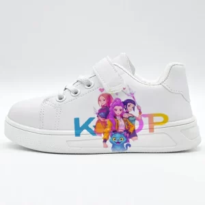 zapatillas Niña Zapatitos Blancos Con Gancho Y Lazo Para Niñas