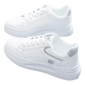 Zapatilla plataforma mujer Zapatillas Cuero Pu Blancas