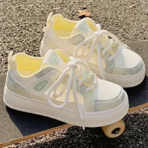 Zapatillas Blancas Hombre Deportivas De Malla Blanca De Verano