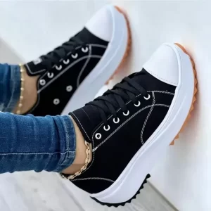 Zapatillas running mujer De Lona Con Plataforma Caña Baja Patch