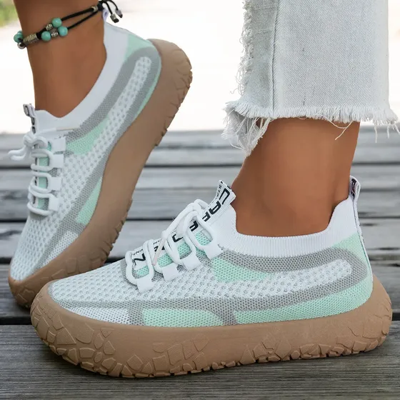 Zapatillas running mujer De Tejidas Suela Gruesa Casual Cómodas