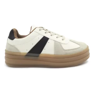 Zapatilla plataforma mujer Zapatillas De Beige Con Aplicaciones