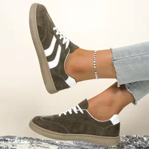 Zapatillas running mujer Tenis Para Correr De Piel Doradas U111