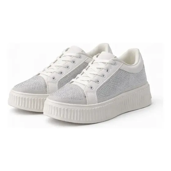 Zapatillas Blancas Mujer Plataforma Moda Urbana Elegante