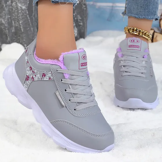 Zapatilla plataforma mujer Tenis Invierno Forrados En Peluche