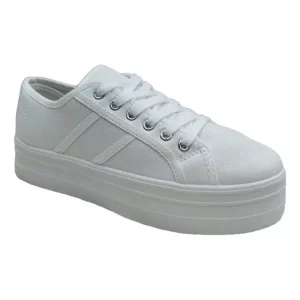 Zapatillas Blancas Mujer De Urbano Con Cordones 716