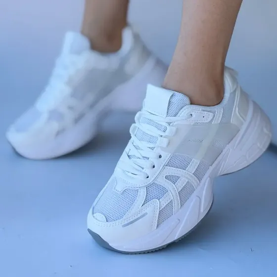 Zapatillas Blancas Mujer Urbanas Plataforma Chunky