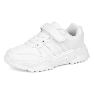 zapatillas Niña De Tenis Dvteni Unisex Infantil Blancas De Cuero