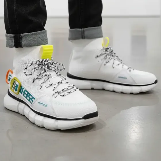 Zapatillas Blancas Hombre Zaptilla Urbana Modelo Bota A51
