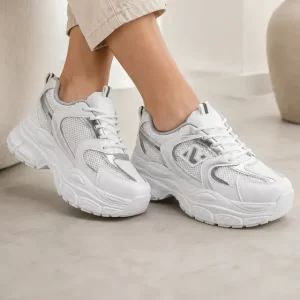 Zapatillas Blancas Mujer Chunky Deportivo Transpirables