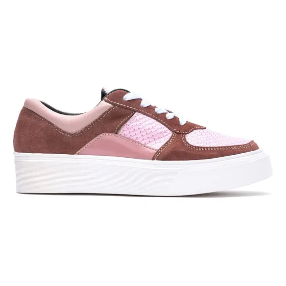Zapatilla plataforma mujer Cuero Romeral Ii Rosada Barrientos