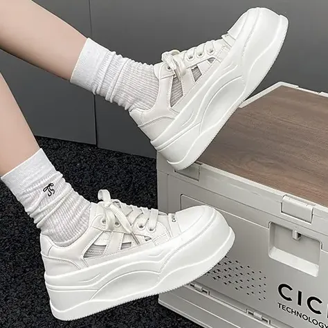 Zapatillas Blancas Mujer Zapatos De Lona Transpirable Para Crema