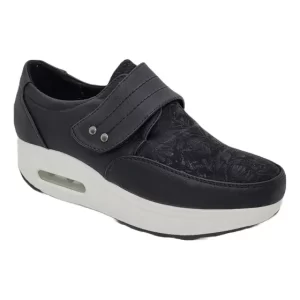 Zapatilla plataforma mujer Alquimia Terraplen Negro 3665-02