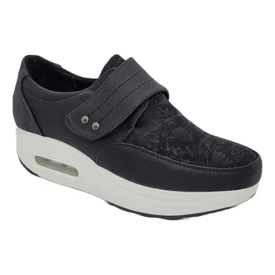 Zapatilla plataforma mujer Alquimia Terraplen Negro 3665-02