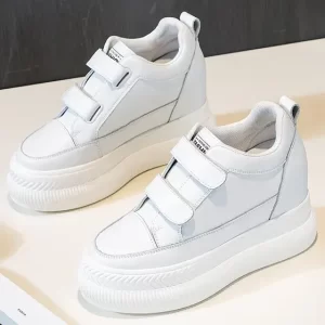 Zapatillas Blancas Mujer Casual Sin Cordones Con Plataforma