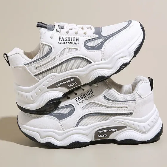 Zapatillas Blancas Mujer 2024 Otoño Moda Versátiles Chunky