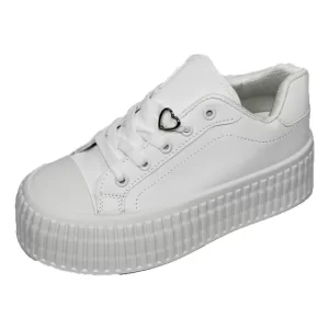 Zapatilla plataforma mujer Casual De Blanca Con Detalle