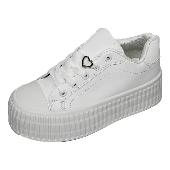 Zapatilla plataforma mujer Casual De Blanca Con Detalle