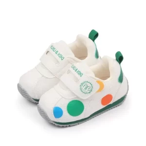 zapatillas Niña Deportivas Casuales Con Estampado De Puntos Y Vel