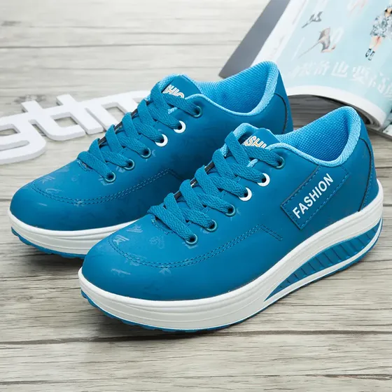 Zapatilla plataforma mujer Zapatos Deportivos De Cuero Con Suela