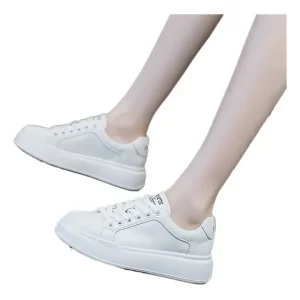 Zapatilla plataforma mujer Zapatillas Blancas Piel Malla