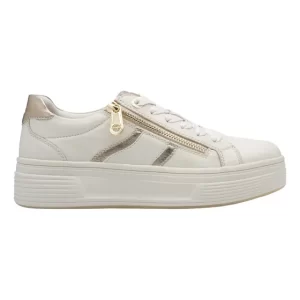 Zapatilla plataforma mujer Tamaris 83716-44 Blanca Y Dorado