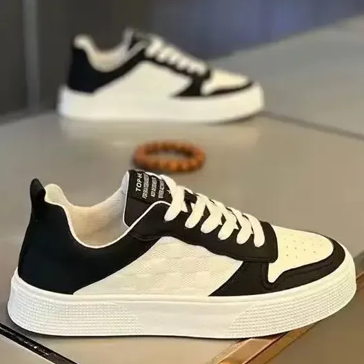 Zapatillas Blancas Hombre De Cuero Blanco Transpirables