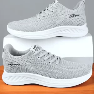 zapatillas running hombre Deportivas Con Suela Blanda Gris