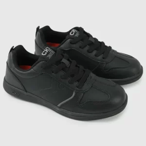 zapatillas Niña Zapatilla Escolar Negra Con Cordón Unisex