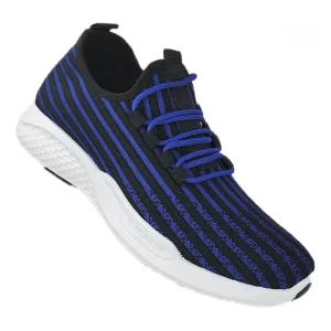 Zapatillas running hombre Deportivas Negro Rayas Azules 3203