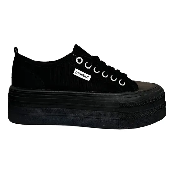 zapatillas mujer De Lona Con Plataforma Clibee