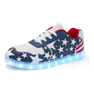 zapatillas Niña Zapatos Led Wooowyet 7.5 Con Bandera Patriótica