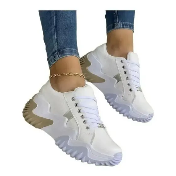 Zapatilla plataforma mujer Zapato Tenis Cuña Casual Zapatillas