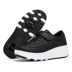 Zapatillas Blancas Hombre Patines 2 Ruedas Blanco Negro Ninos