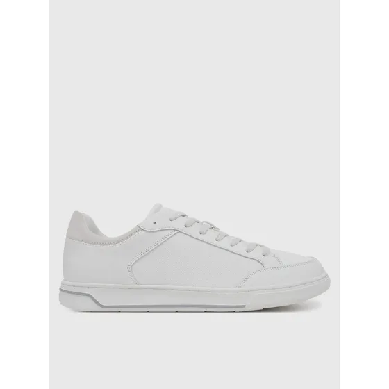Zapatillas Blancas Hombre Low Top Lace Up Mono Blanco Calvin