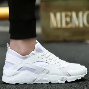 Zapatillas Blancas Hombre Clásicas Malla Ligera Running