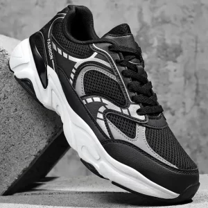 Zapatillas Blancas Hombre Tipo Dad De Hombre, Malla Y Goma