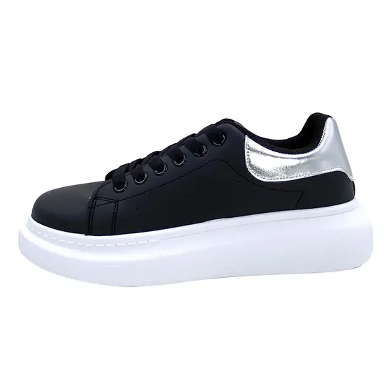 Zapatilla plataforma mujer Deborah Negro Silver Maria Pia Urbana