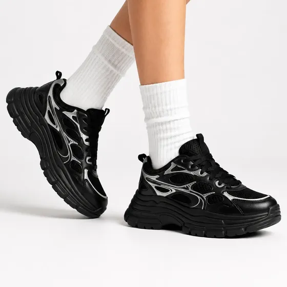 Zapatillas deportivas mujer Negras Plataforma Gruesa