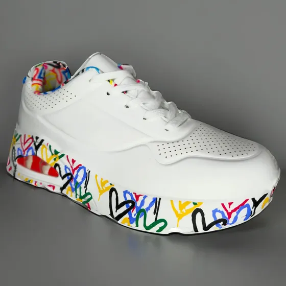 Zapatillas Blancas Hombre Trendy Con Suela De Corazones
