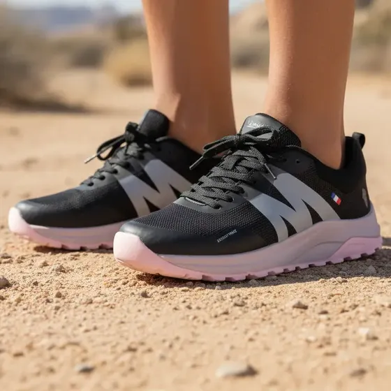 Zapatillas running mujer Deportivas Trail Negro Rosado Michelin