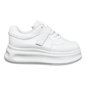 Zapatillas deportivas mujer Blanco Dama Con Plataforma Eco Cuero