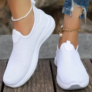 Zapatillas Blancas Hombre Mujer Tejido Transpirable Tallas