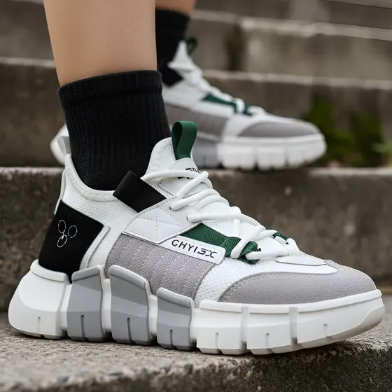 Zapatillas Blancas Hombre Urbana Unisex Estilo Robusto Nuevas