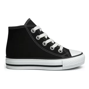 zapatillas de Niño Zapatilla Lona Caña Alta Negra Diseño