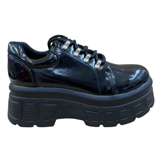 zapatillas mujer Zapatilla De Charol Con Plataforma Y Tachas