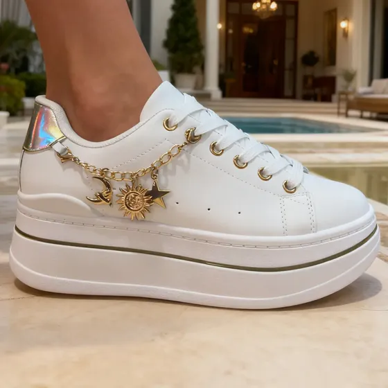 Zapatillas Blancas Mujer De Dama Temporada 2024 Y-9